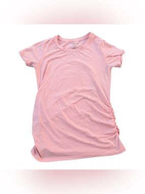A:Glow Maternity Short Sleeve Ruched Side Crew Neck T-Shirt